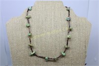 16" Turquoise Nugget Heishi Necklace