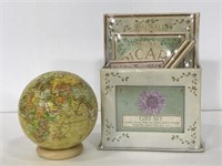 Unopened stationary gift set with mini globe