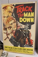 TRACK THE MAN DOWN MOVIE POSTED MOUNTED ON BOARD