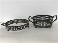 Pair of vintage silver plated dish holders