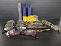 Collection of reading glasses & cases