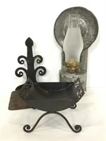 Metal hanging lamp, stand, and book end