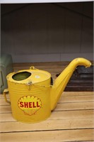 PAINTED GAS CAN WITH SHELL DECAL