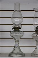 GLASS OIL LAMP WITH CHIMNEY 18"