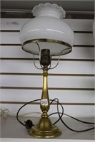 BRASS CANDLE STICK ELECTRIC TABLE LAMP 18"