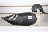WOODEN CARVED DUCK DECOY 11"