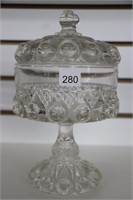 GLASS CANDY DISH WITH LID 10"