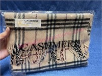 Cashmere Royal Rossi scarf (tan/black/red)