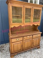 Vintage maple dish cabinet (2 section)