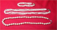 Faux Pearl Bracelet & Necklaces