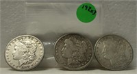 1890-O, 97-O, 99-O MORGAN SILVER DOLLARS - 3 X BID