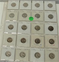 20 BU JEFFERSON NICKELS - 1941-1956