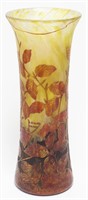 Daum Nancy Cameo Art Glass "Autumn" Vase