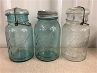 Ball Jars With Lids Some Blue Green