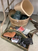Hand Tools, Canning Jars, Basket