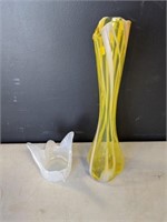 Vintage Glass Vase & Swan Dish