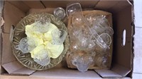 Box Of Glass Cups W/ Bowl