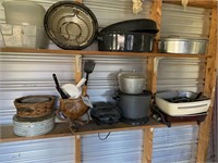 Pans, Small Appliances On 2 Shelves