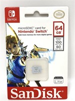 New Nintendo Switch sandisk 64GB memory card