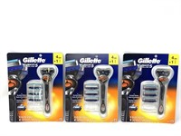 (3) new Gillette fusion proglide 5 razors