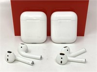 (2) pairs genuine Apple airpods with charging