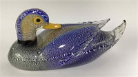 Art Glass Duck Sculpture
