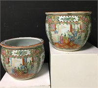 Pair Of Oriental Hand Painted Porcelain Bowls