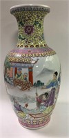 Signed Hand Painted Oriental Porcelain Vase