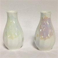 2 Wedgwood Bone China Iridescent Vases