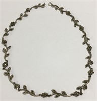 Sterling Silver Floral Design Necklace