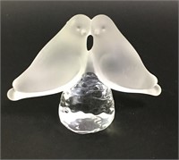 Art Glass Doves Sculpture