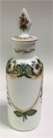 Hand Painted Milk Glass Bottle With Stopper