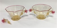 Pair Of Art Glass Cups