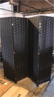 Black weaved wicker divider new