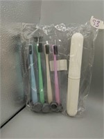 4 Eco Friendly Toothbrushes with Travel Case