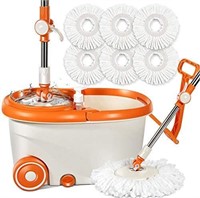New masthome Microfiber Spin Mop and Bucket with