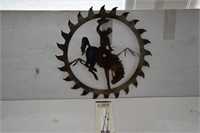 Wy. Bucking Horse Metal Clock