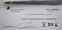 Olive Glen Golf Course Certificate