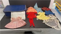 Various small doll clothes, clothing trunk,