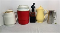 Tea carafes, water jug, liquor dispenser, and