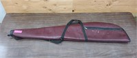Leather/leather like soft shell gun case with a