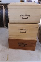 LOT OF 3 WOOD CIGAR BOXES