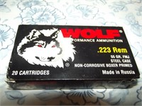 Wolf .223 REM 55gr. FMJ Steel Case 20 Cartridges