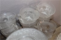 LARGE LOT OF PUNCH BOWL CUPS & SMALL PLATES
