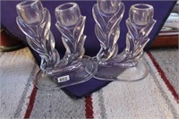 TULIP SHAPED GLASS CANDLE HOLDERS