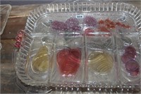 TWO SERVING PLATTERS GLASS