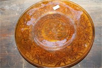 AMBER COLORED GLASS PLATE