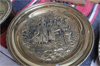 LARGE LOT OF COLLECTIBLE REPOP BRASS PLATTERS&TINS