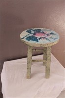 HAND PAINTED DECORATIVE MILKING STOOL