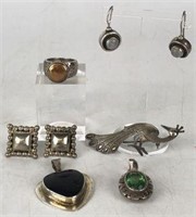 Sterling Pendants, Earrings, Pin & Ring